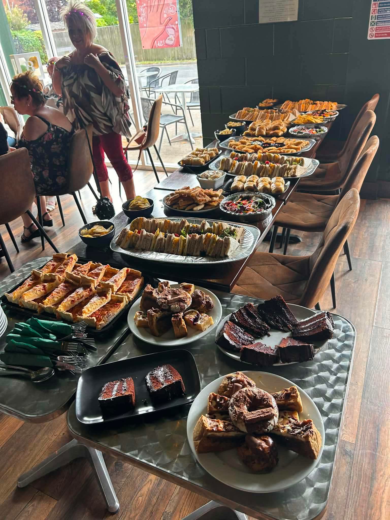 Full buffet spread laid on for Emily's hen party at Brew and Banter Brough